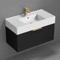 Black Bathroom Vanity, Floating, Modern, 32